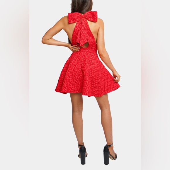 934 NWT Hemline Exclusive Jule Dress Size Small Color Red - Picture 3 of 8